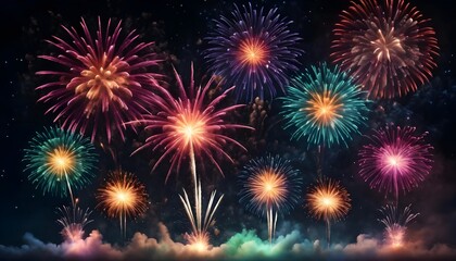 Spectacular Fireworks Display at Night