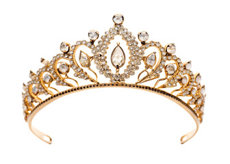 Golden Tiara Isolated White Background