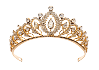 golden tiara isolated on white background PNG