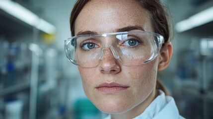 Focused female scientist in a lab