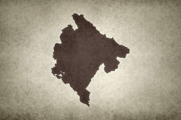 Map of Montenegro on a paper