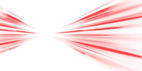 PNG vector red light line with futuristic motion effect and abstract automobile blur, glowing trail...