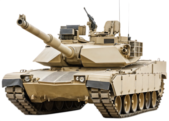 M1 Abrams tank stock photo file cut out and isolated on white background PNG