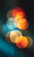 Radiant spheres float into dark space painting an ethereal abstraction creating magic and wonderment