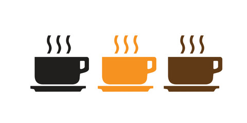 Coffee cup icon set. cup a coffee icon vector.