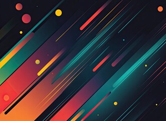 Abstract Diagonal Lines and Circles with Gradient Colors