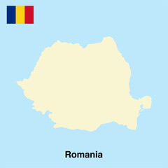 Romania country map vector isolated on transparent background