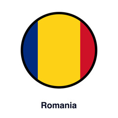 Romania flag vector isolated on transparent background