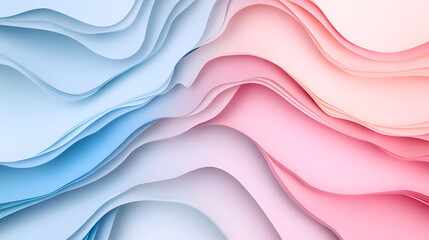 Fototapeta premium Elegant abstract paper layers studio digital art soft colors close-up visual harmony