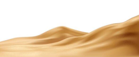 Vector Illustration of a Smooth Abstract Golden Surface With Flowing Curves on a White Background