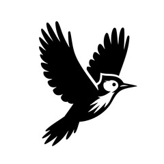 Obraz premium Majestic Bird in Flight: A Black and White Silhouette