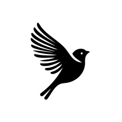 Obraz premium Elegant Black Bird Silhouette: A Symbol of Freedom and Flight