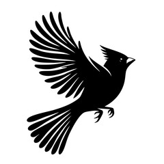 Obraz premium Majestic Bird in Flight: A Black and White Silhouette