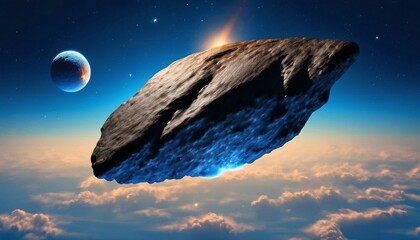 Realistic and clear Meteor photo on a blue background. Ideal for placing text, copy space, design elements or a slightly different billboard.