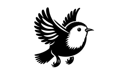 Obraz premium Elegant Black Bird Silhouette: Vector Graphic Design