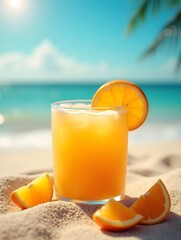 Tropical Summer Relaxation with Orange Juice