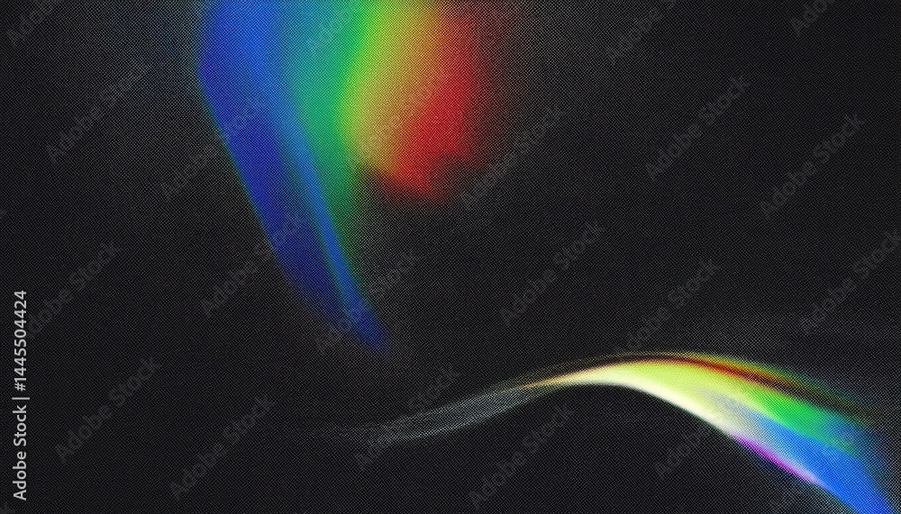 Aufkleber abstract rainbow light wave on black background for web design, branding, digital art, and print med