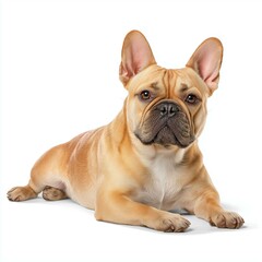 Fototapeta premium A delightful French Bulldog lounging peacefully, showcasing its adorable features.