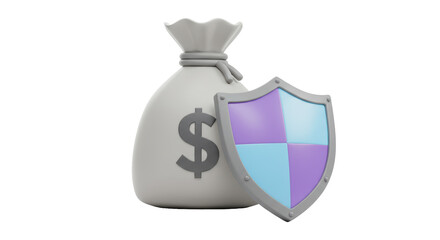 Isolated Money Bag with Shield