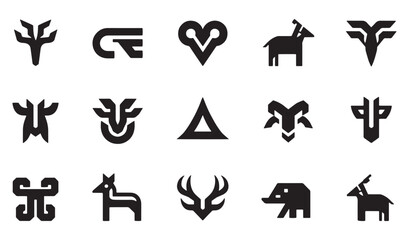 set of vector icons of animal