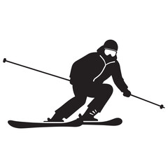skier on a white background