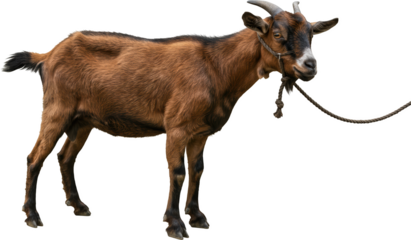 Brown Goat Tethered Farm Animal Portrait Rural Livestock Photography