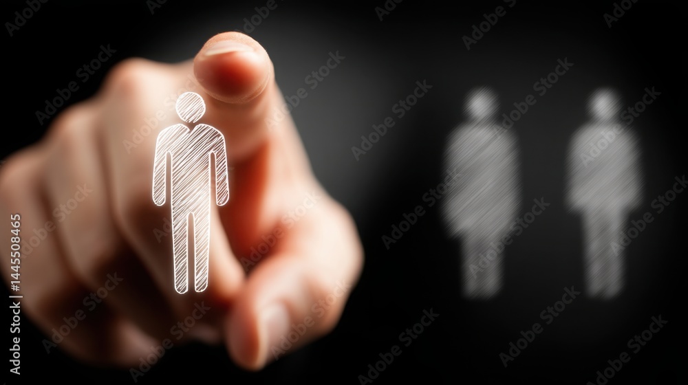 Poster person pointing towards a goal as a business simplification director aiming to remove complexity for