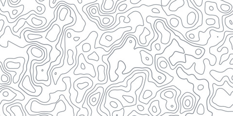Topographic map background geographic line map with elevation assignments. Grey and White background with topographic wavy pattern design. paper texture Imitation of a geographical map shades.