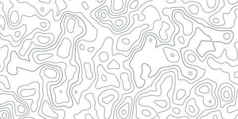 Topographic map background geographic line map with elevation assignments. Grey and White background with topographic wavy pattern design. paper texture Imitation of a geographical map shades.