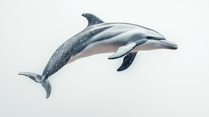 Graceful dolphin swimming in clear waters with smooth skin and unique markings