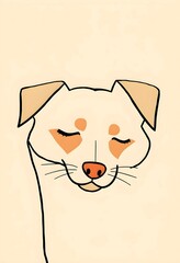 Geometric Modern Dog Portrait Symbolizing Calmness and Loyalty