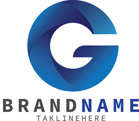 Letter G With Vortex Pattern logo design. The Vortex Symbol Forms The Initials Of The Letter G Logo Design.