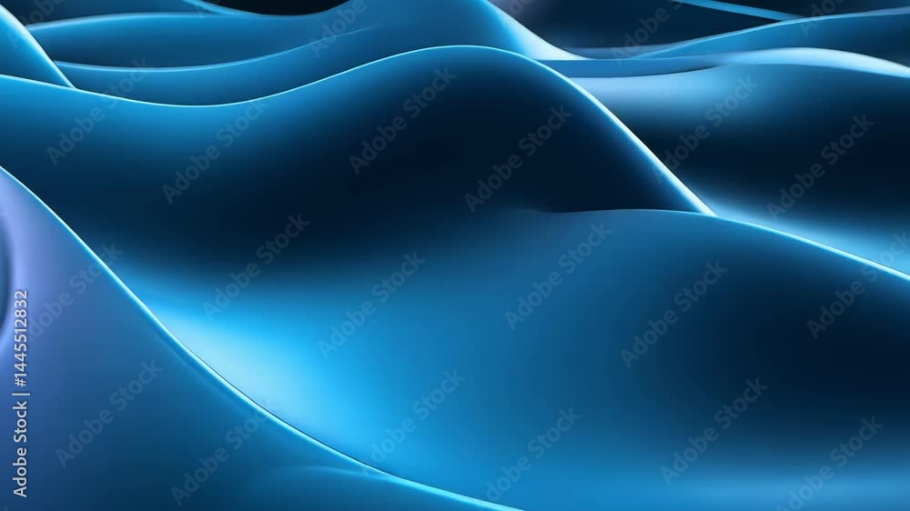 Poster flowing blue waves create a mesmerizing abstract representation of tranquility and fluidity in a cal