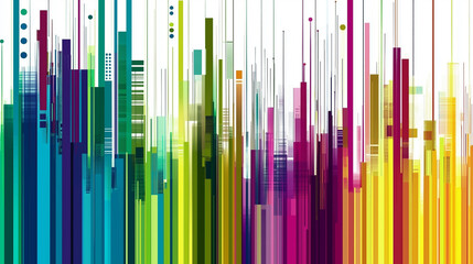 Vertical multi-colored lines background with white background