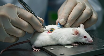 Chip Implantation in a Mouse - Photo