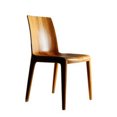Modern Wooden Chair with Elegant Curves on a white background.