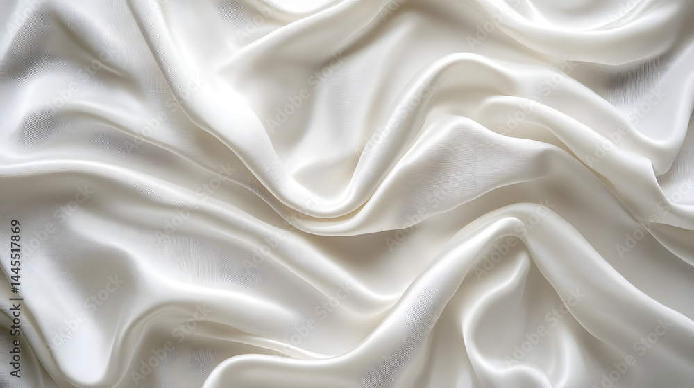 Poster elegant white silk fabric texture studio setting high-quality image minimalist style close-up view