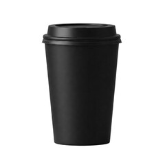 black modern coffee to-go cup isolated on white or transparent png

