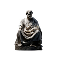 Fototapeta premium The Philosopher: A Timeless Statue of Thought on white background