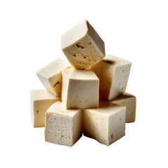 Tower of Tofu: A Culinary Staple with Transparent Background