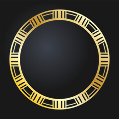 Beautiful round golden frame. Festive design. Gold border. Round frames vector