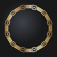 Beautiful round golden frame. Festive design. Gold border. Round frames vector