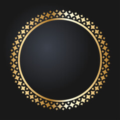 Beautiful round golden frame. Festive design. Gold border. Round frames vector