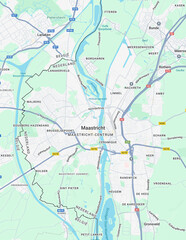 Urban city map of Maastricht, The Netherlands 