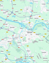 Urban city map of Nijmegen, The Netherlands 
