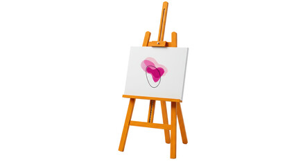 Isolated Easel with Abstract Painting