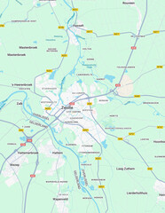 Urban city map of Zwolle, The Netherlands 