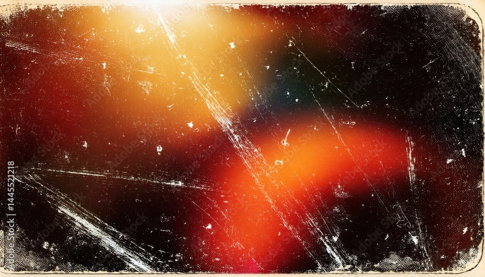 Leinwandbilder grunge light burst background with circular scratch texture and warm tones for web design, print media, digital art or branding projects

