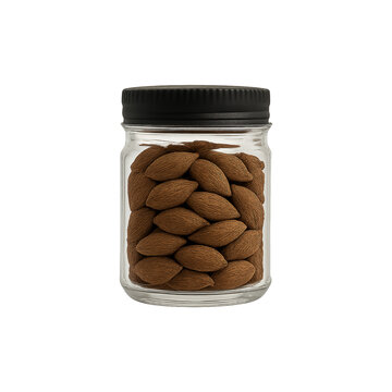 almonds in glass jar