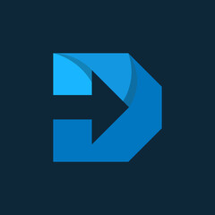 Modern Blue Letter D Logo with Arrow for Free Download Manager